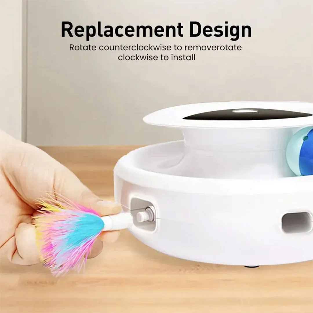 2 in 1 Smart Cat Toy Set Automatic Feather Fun Ball Toy with 5 Modes