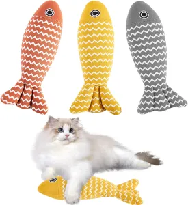 3 Pcs Catnip Toys Fish, Self Play, Cat Toys for Indoor Cats and Kitten, Catnip Cat Toy Help Prevent Damage