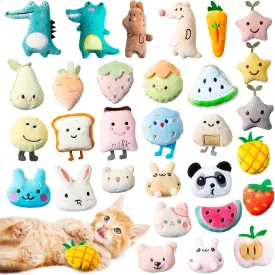 30 Styles Catnip Toys for Indoor Cats - Cute, Interactive, Soft Kitten Teething Toys for Dental Health