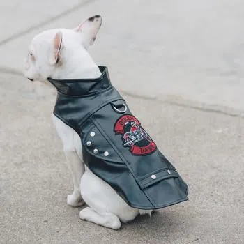 Biker Dawg Motorcycle Dog Jacket Black