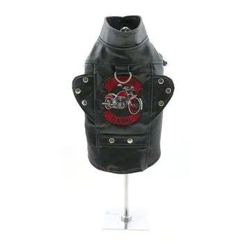 Biker Dawg Motorcycle Dog Jacket Black