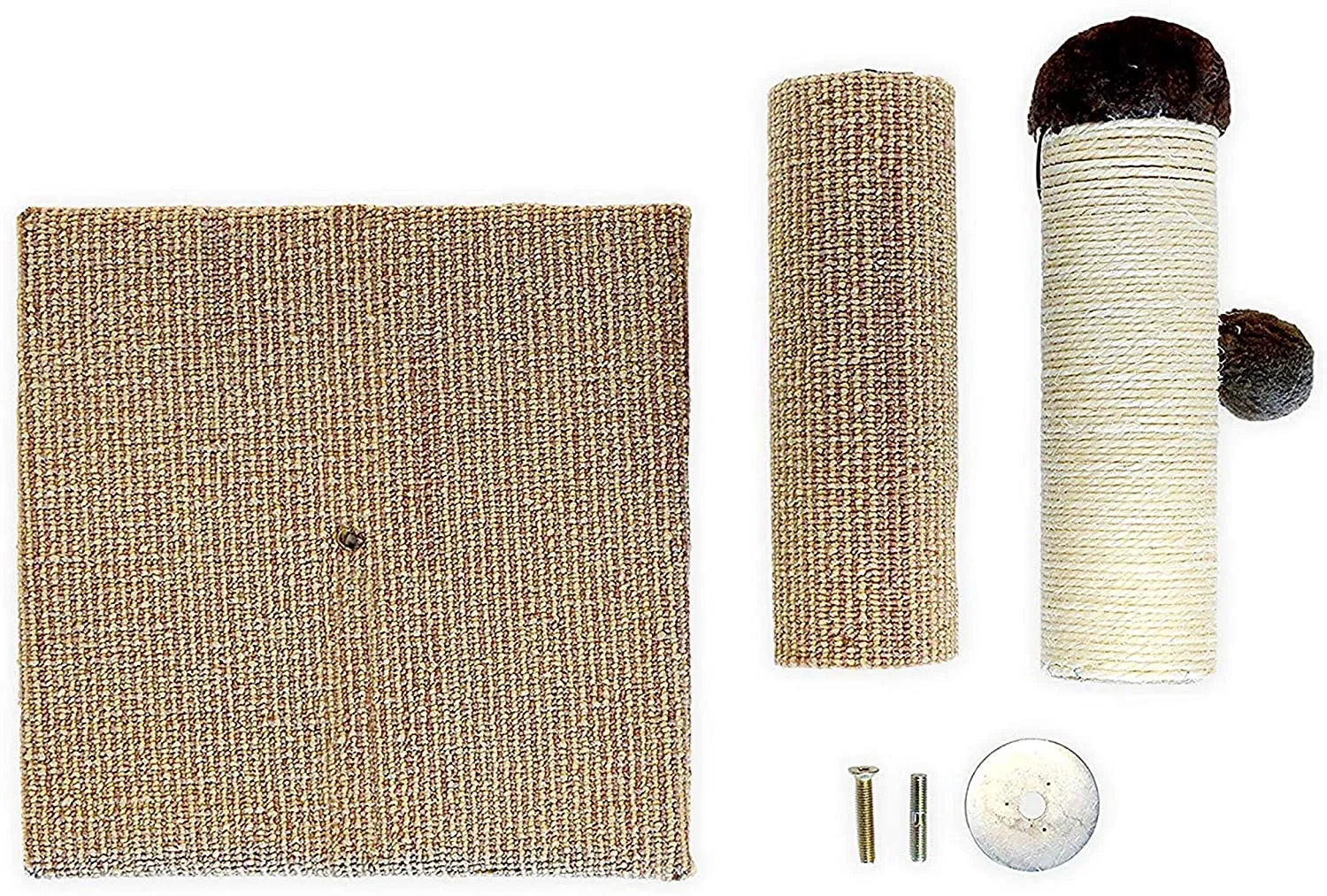 Cat Scratching Post with Catnip Toy and Carpet - 21" - Super Catnip Carpet - Four Paws