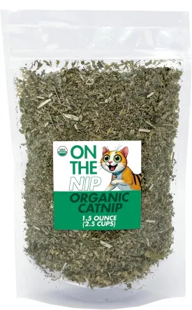 crait On The Nip Organic Catnip for Cats, Strong Catnip High Potency, Use for Refillable Catnip Toys for Cats, 1.5 Ounce Resealable Bag (2.5 Cups) Organic Cat Nip USA Origin