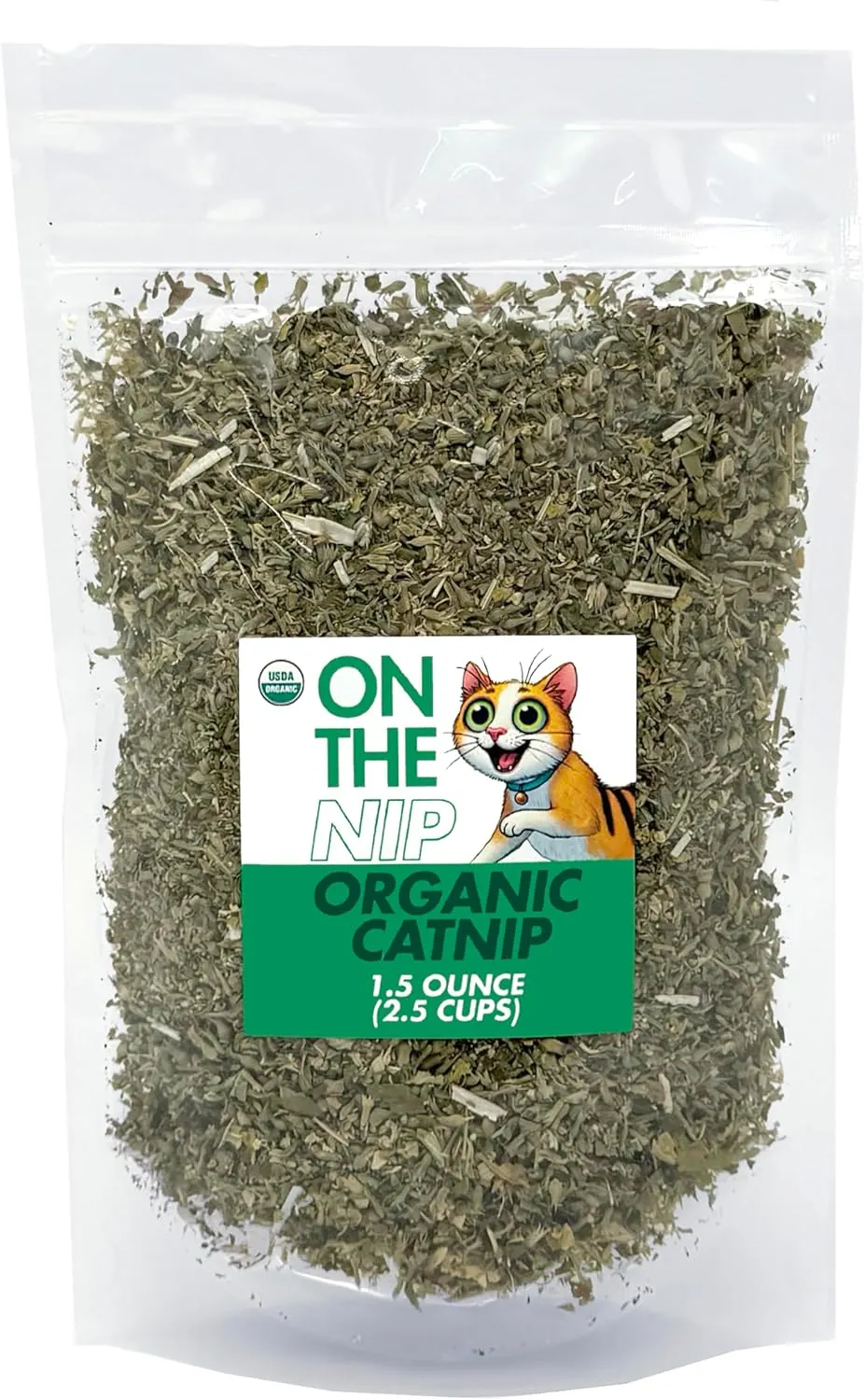 crait On The Nip Organic Catnip for Cats, Strong Catnip High Potency, Use for Refillable Catnip Toys for Cats, 1.5 Ounce Resealable Bag (2.5 Cups) Organic Cat Nip USA Origin