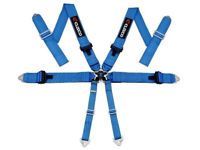 Cusco 6 Point 3in width Racing Harnesses - Blue | Universal Fitment (00B-CRH-6BL)
