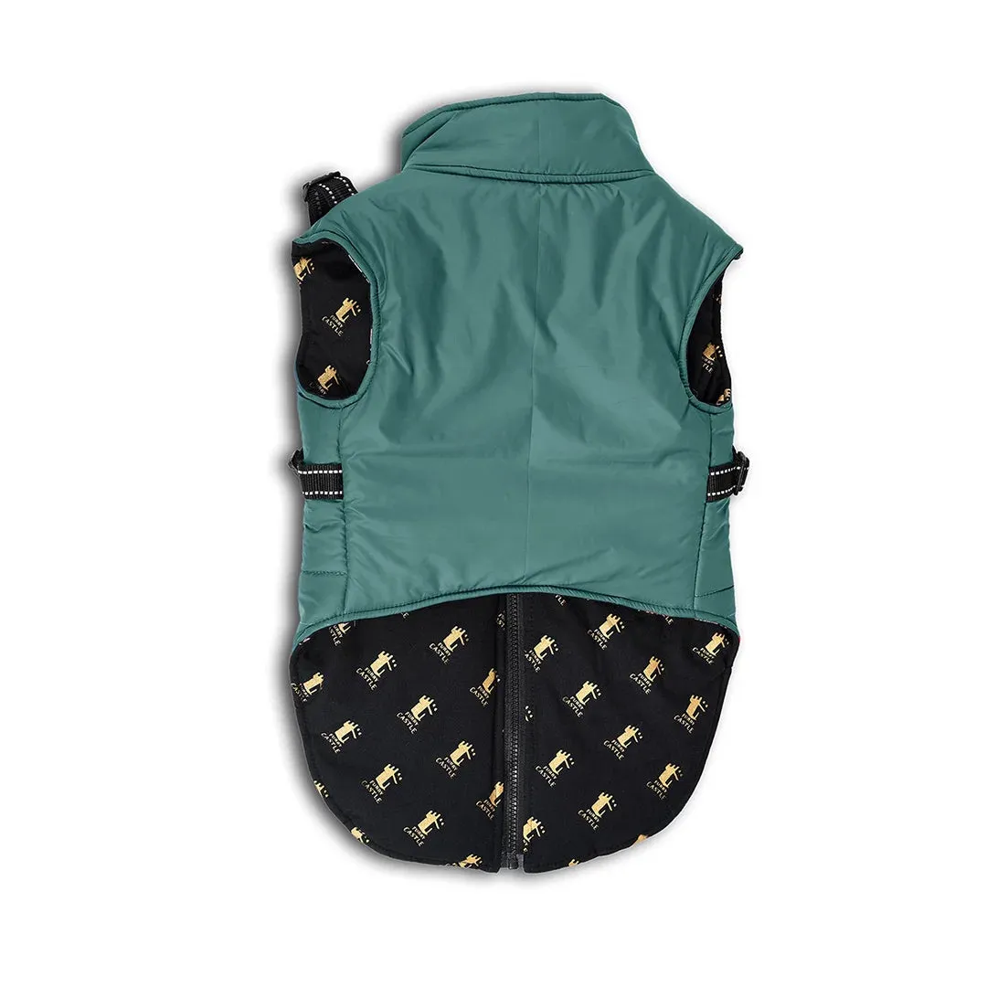 Dog Jacket with reflective harness - Green