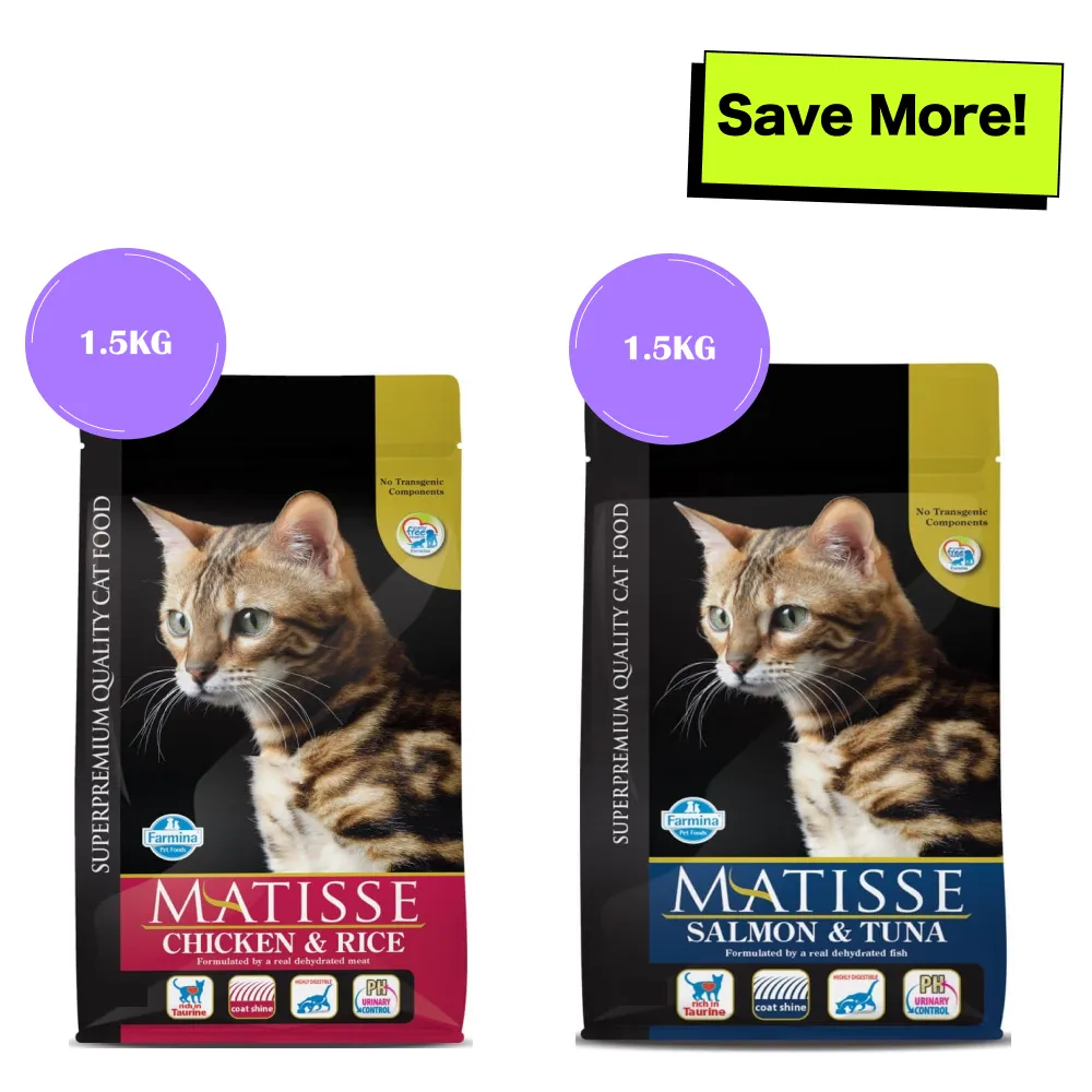 Farmina Matisse Chicken & Rice and Salmon & Tuna Adult Cat Dry Food Combo