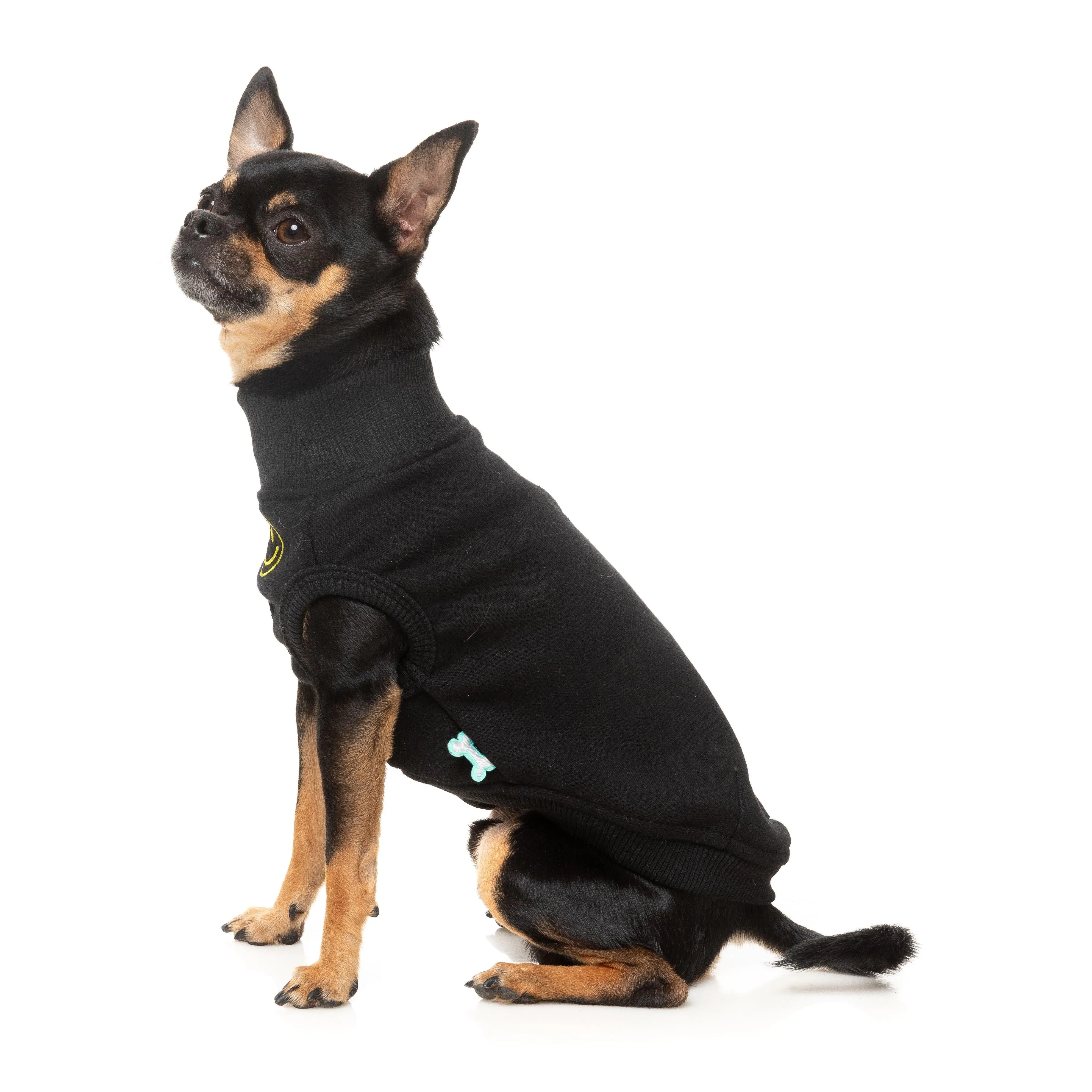 FuzzYard Dog Apparel Smiley Sweater Black Size 2