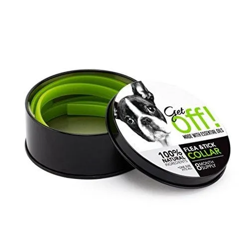 GetOff Natural Flea Collar for Dogs (8 Months) Flea and Tick Prevention - with Essential Oil Plant Extracts - Hypoallergenic One Size Fits All Dog