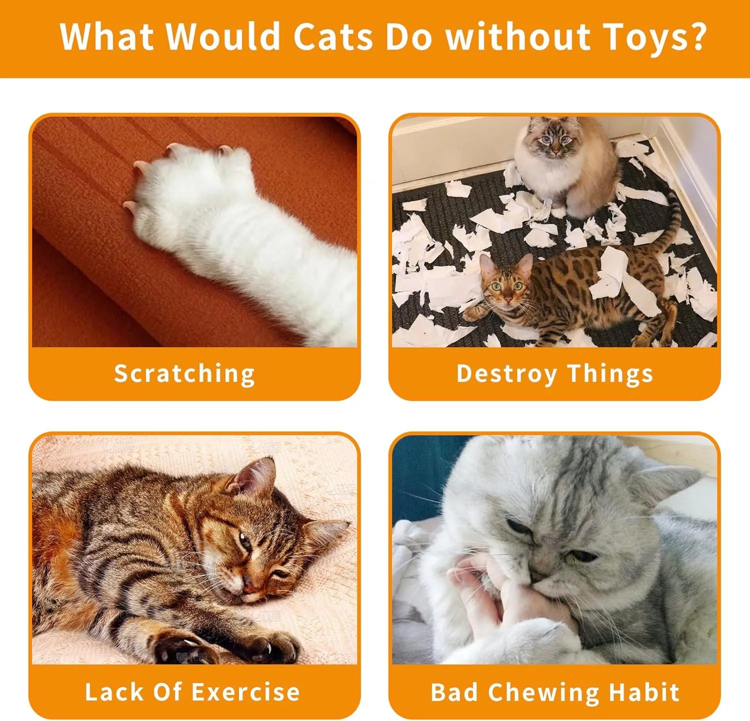 Halloween Cat Toys for Indoor Cats Catnip Toys with Crinkle Paper Inside Cat Plush Toys Kitten Interactive Training Chewing Toys 8 PCS