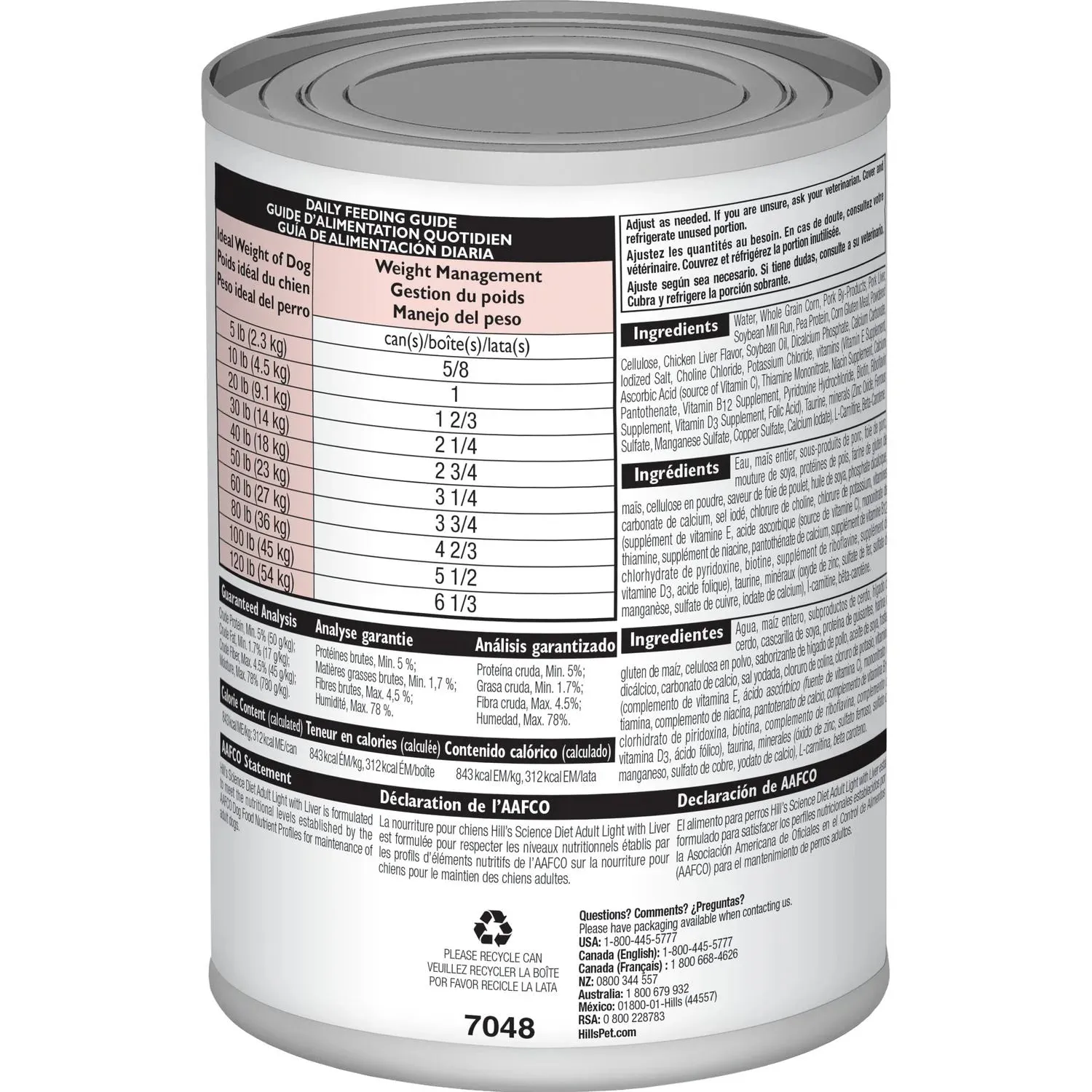 Hill's Science Diet Adult Light Canned Dog Food with Liver (13.1 oz x 12 cans)