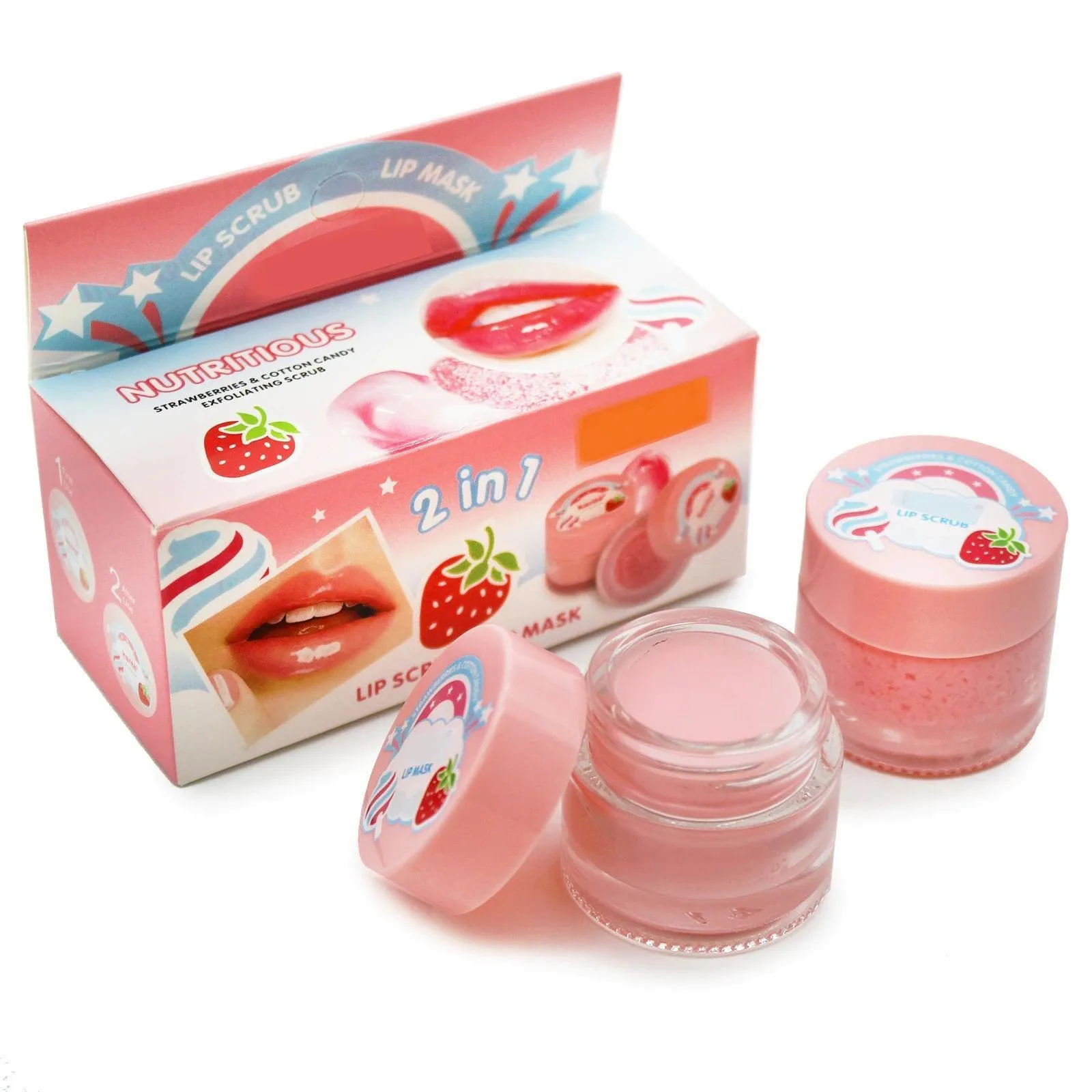 Karite Aloe Vera Lip Scrub   Lip Mask Strawberries