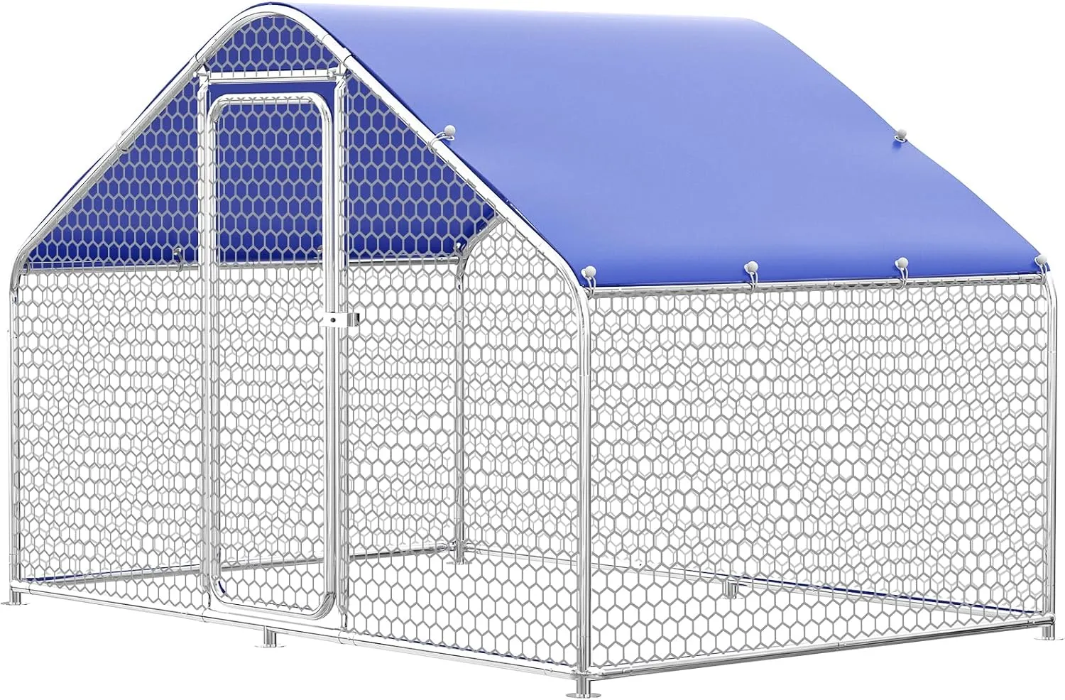 Large Metal Chicken Coop with Hexagonal Chicken Wire, Chicken Coop Run Pen for Yard with Waterproof Cover, Outdoor Large Walk-in Chicken Coops for 8 Chickens Duck Pen House Cage Run