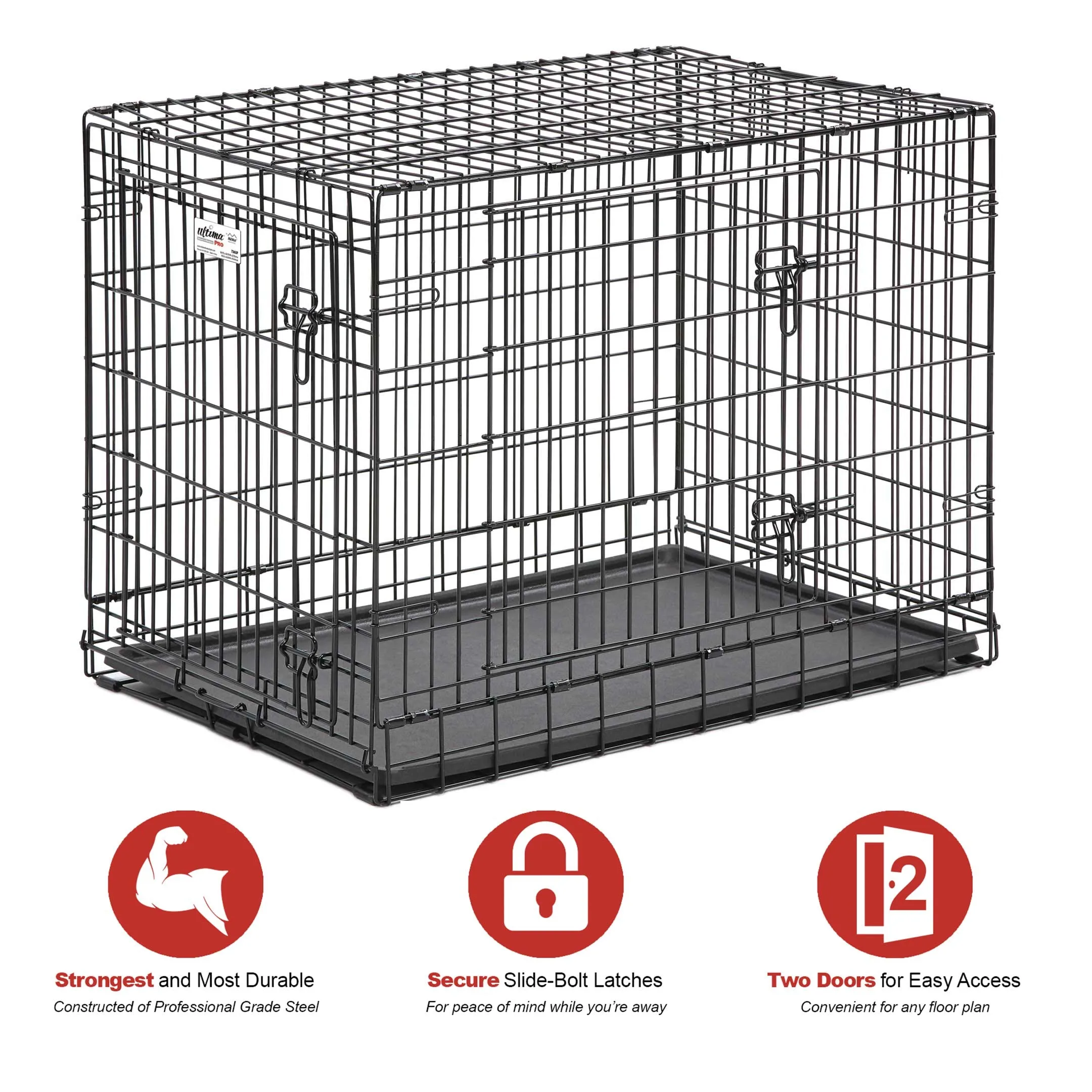 Midwest Contour Metal Folding Single Door Dog Crate - 36" X 23" X 25" Inches