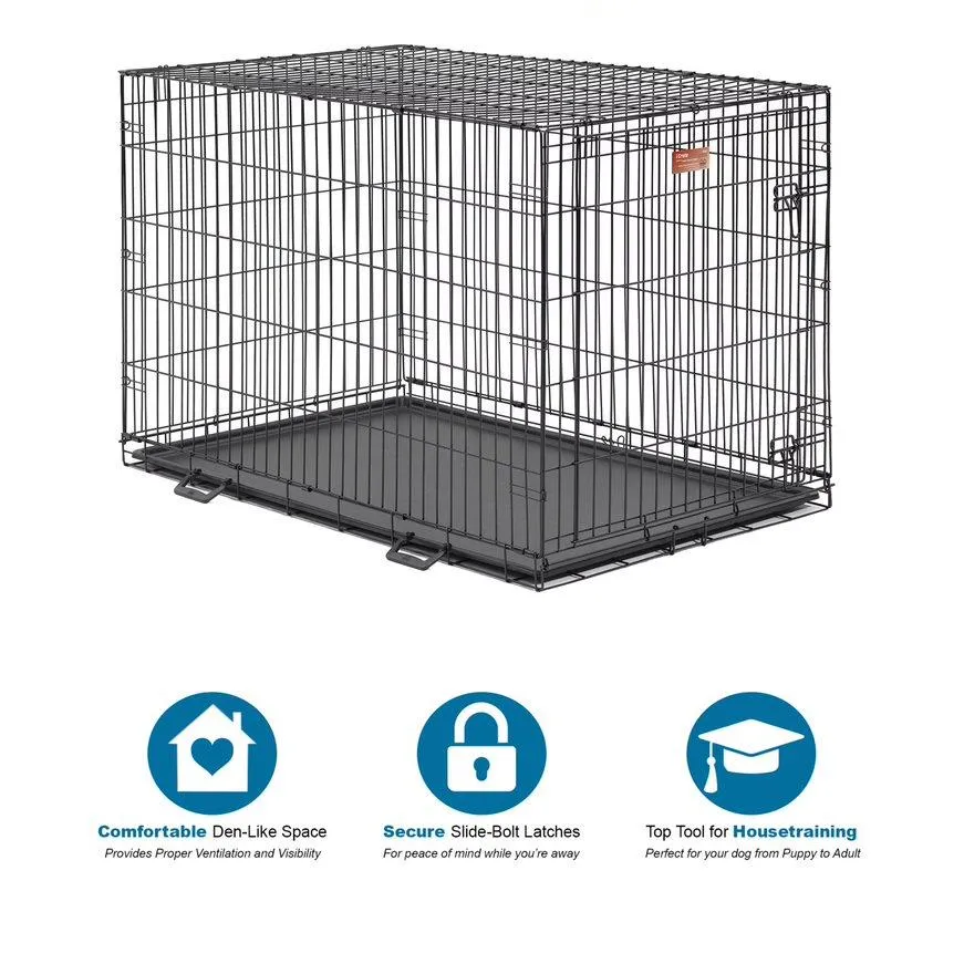 Midwest I-Crate Single Door Metal Folding Dog Crate with Divider Panel - 48" X 30" X 33" Inches