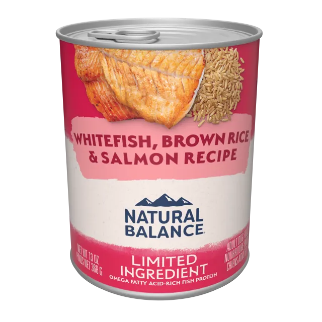 Natural Balance Whitefish, Brown Rice & Salmon Recipe 13oz
