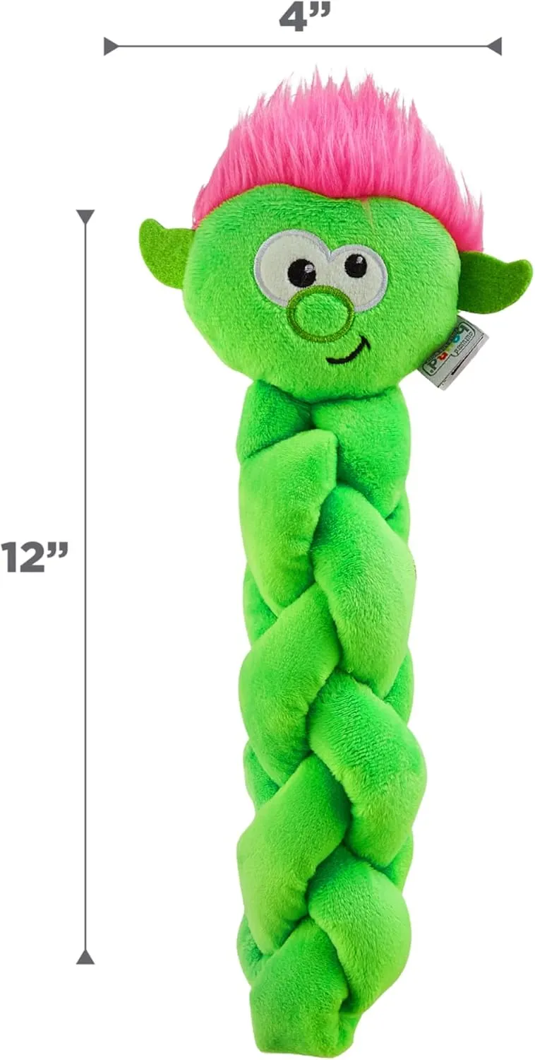 Outward Hound by Nina Ottosson Twistiez Interactive Plush Dog Treat Puzzle, Troll, Small, Green