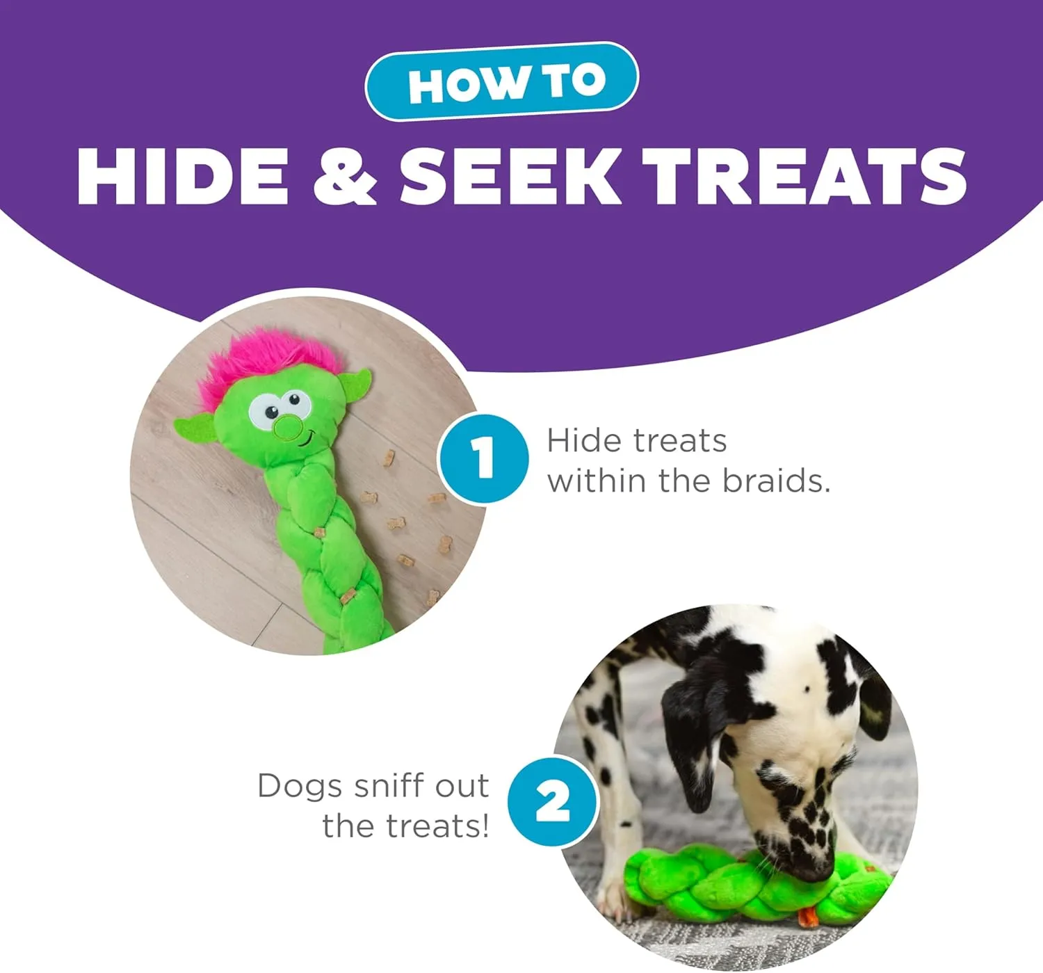 Outward Hound by Nina Ottosson Twistiez Interactive Plush Dog Treat Puzzle, Troll, Small, Green