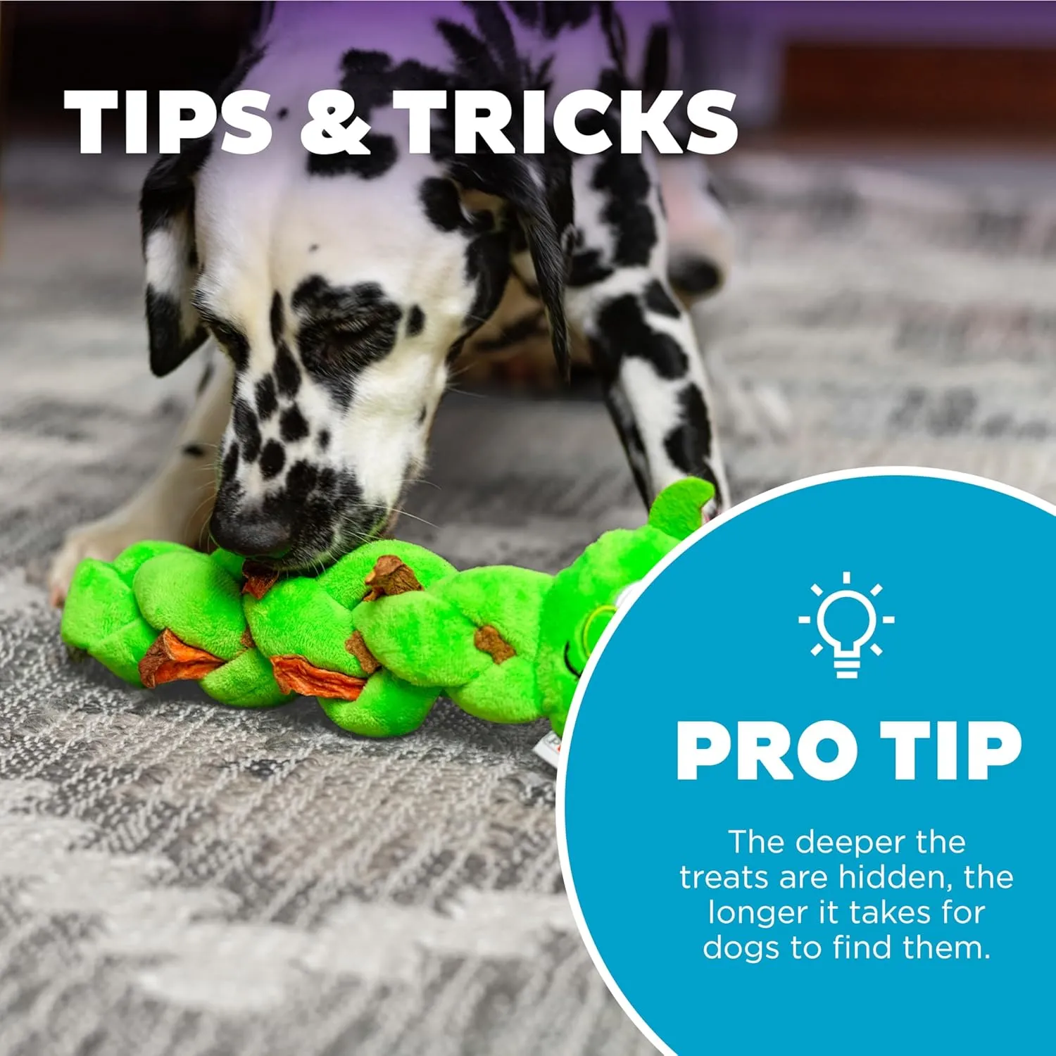 Outward Hound by Nina Ottosson Twistiez Interactive Plush Dog Treat Puzzle, Troll, Small, Green