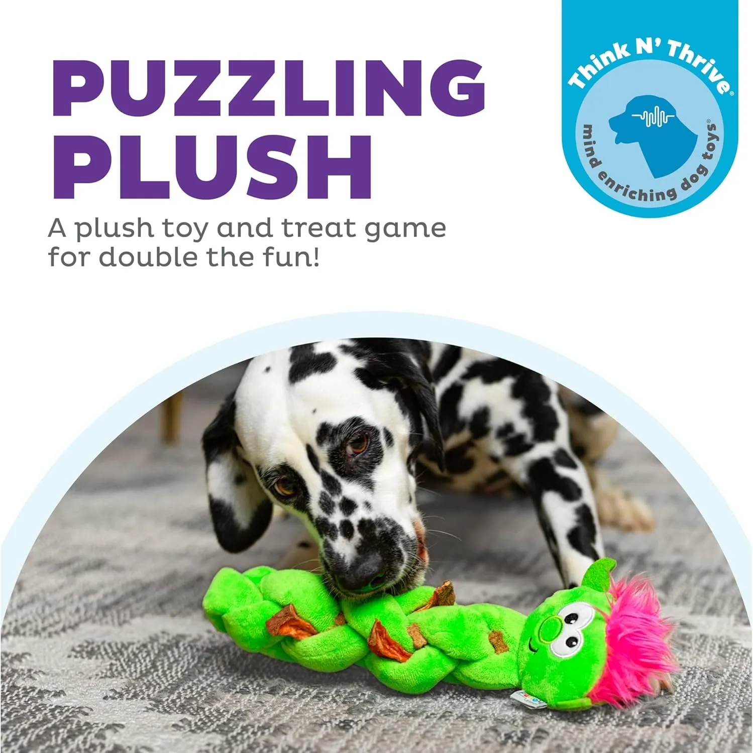 Outward Hound by Nina Ottosson Twistiez Interactive Plush Dog Treat Puzzle, Troll, Small, Green