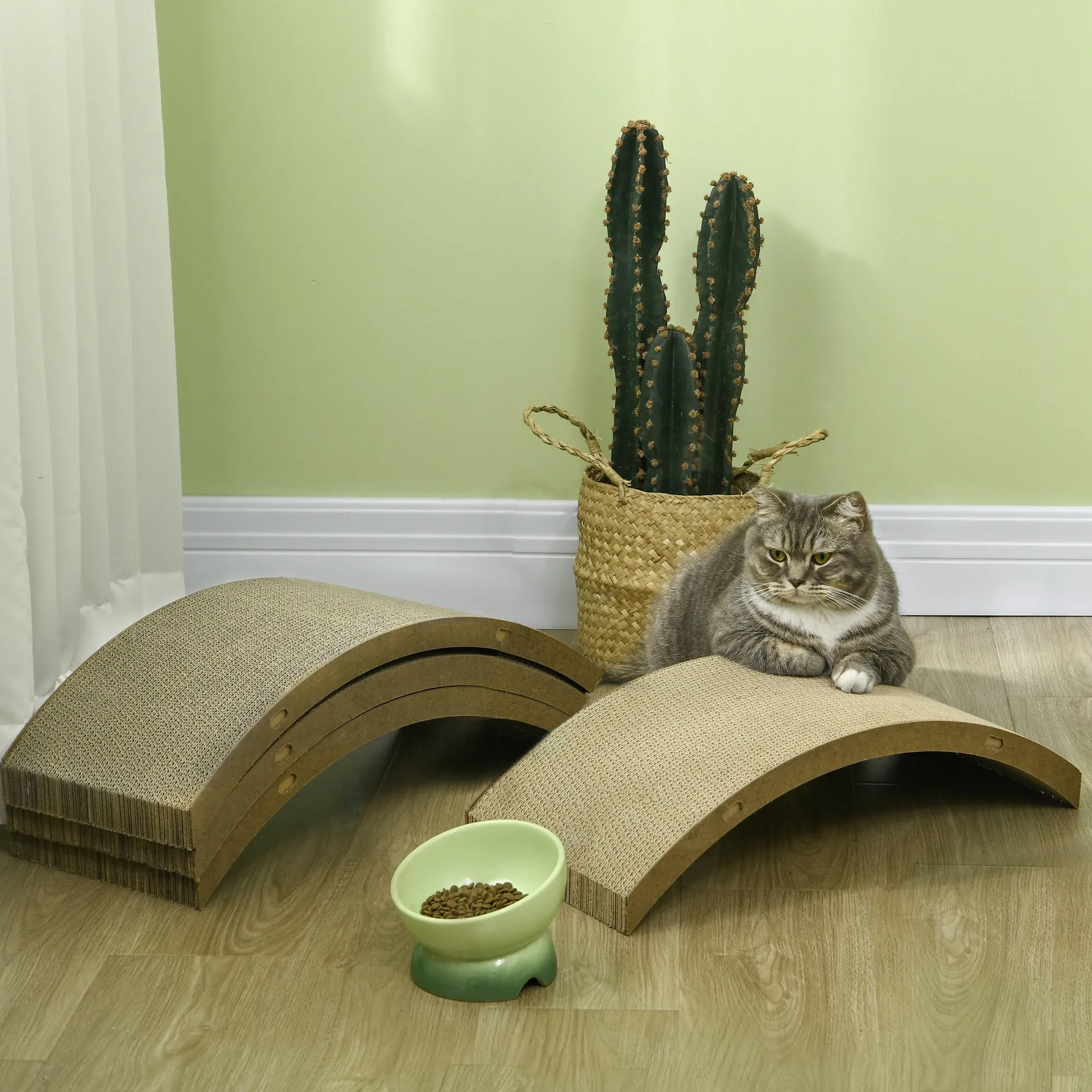 PawHut 4PCs Cat Scratch Pad Reversible, Replacement for Cat Treadmill, 55 x 26cm