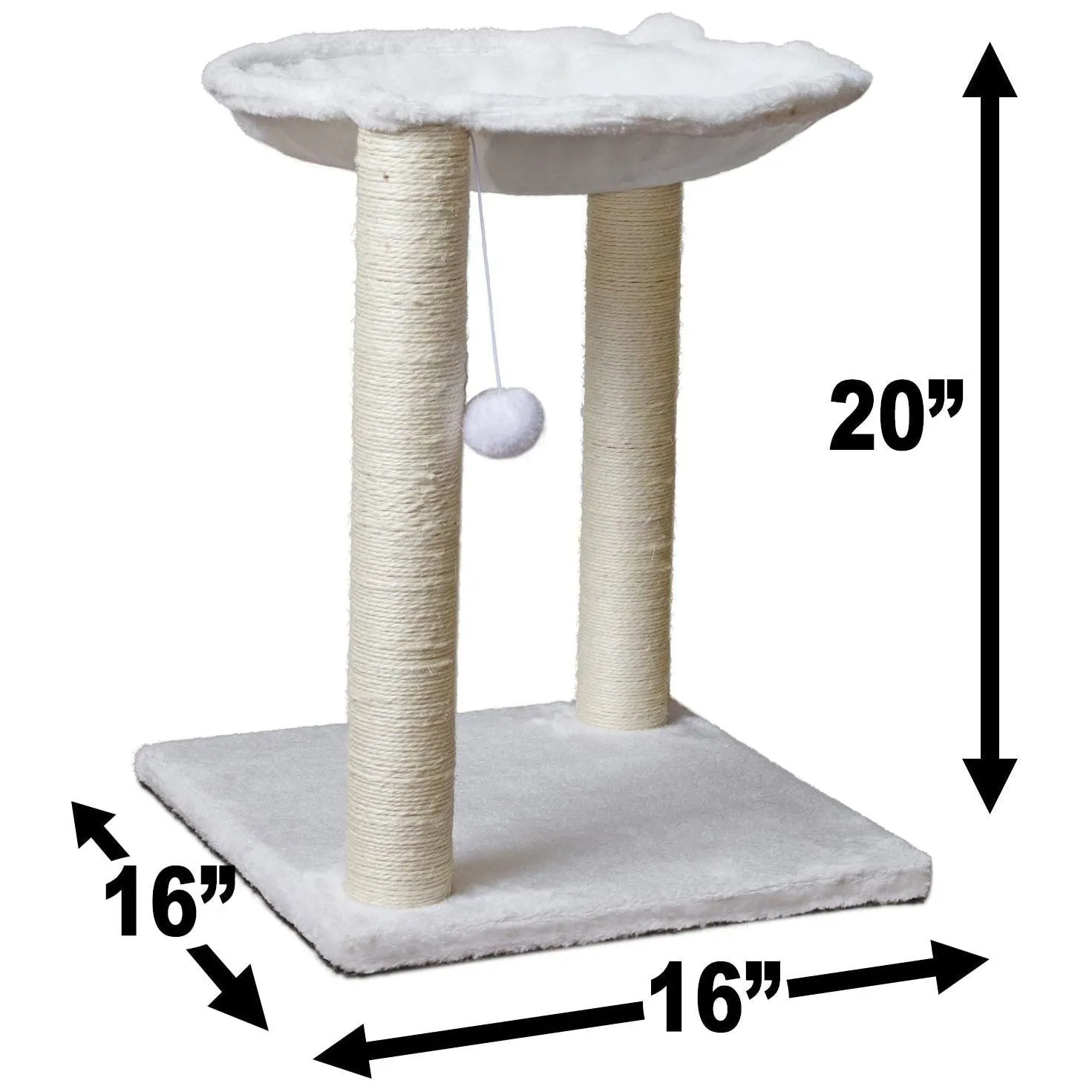 Paws & Pals 3-in-1 Cat Scratching Post with Hammock and Toy