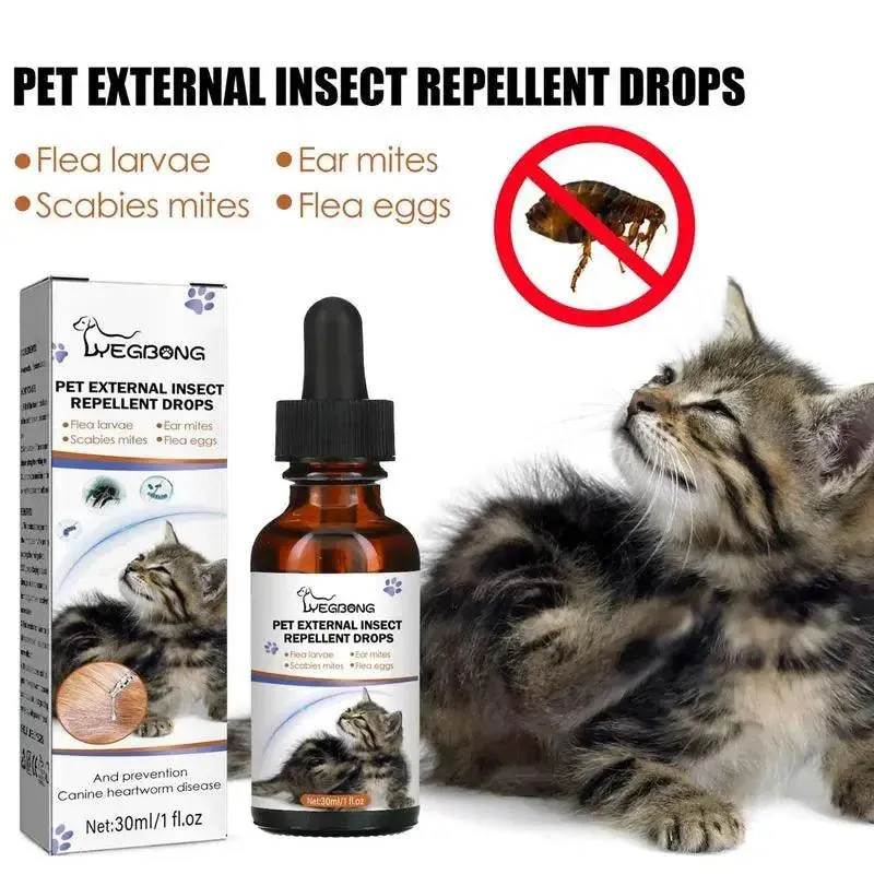 Pet Anti-Flea Drops 30ml Insecticide Lice Remover