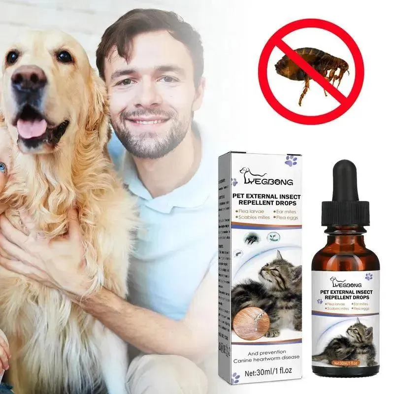 Pet Anti-Flea Drops 30ml Insecticide Lice Remover