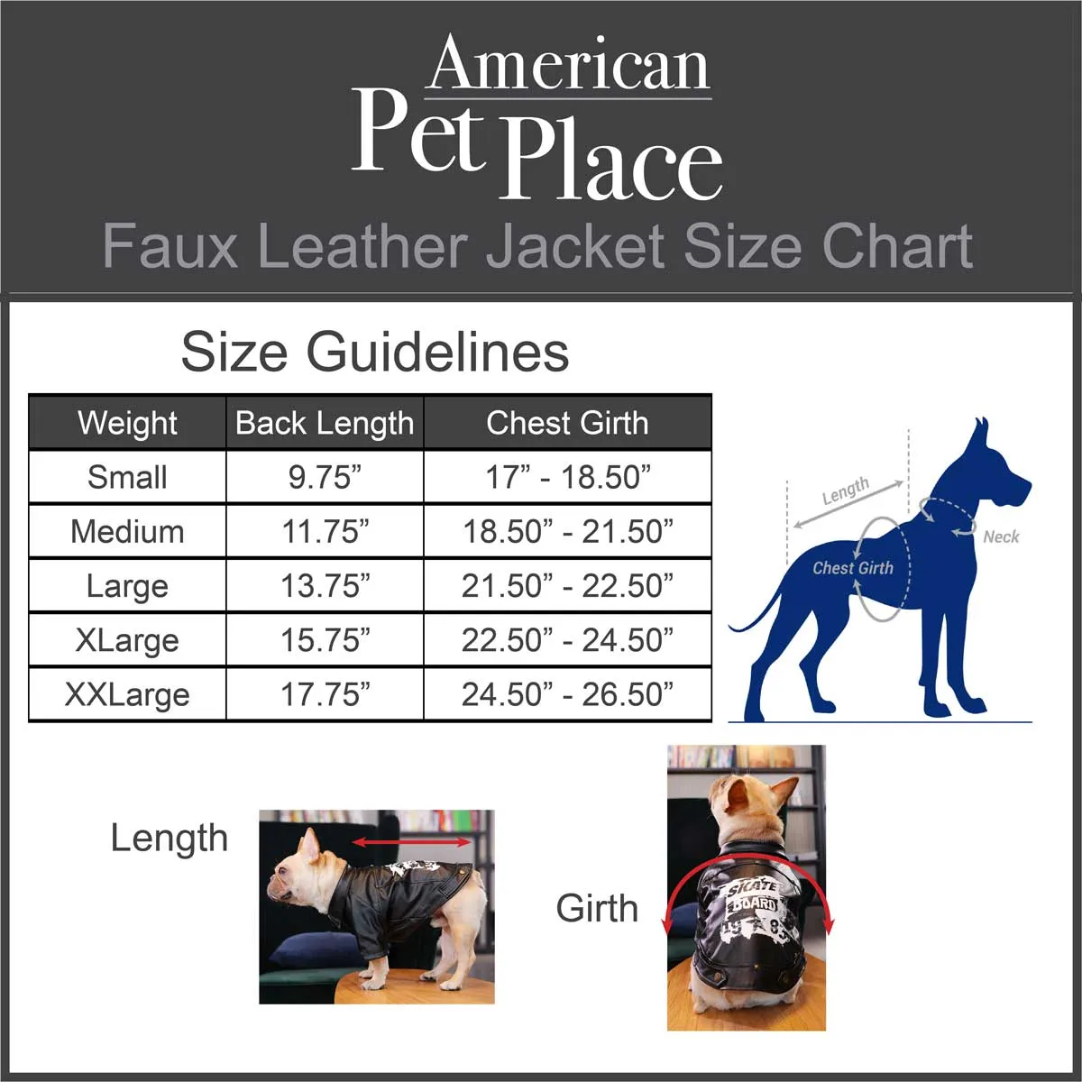 Pet / Dog Skater Faux Leather Jacket