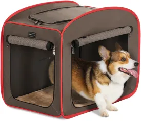Petsfit Pop Up Dog Crate, Portable Dog Crates for Medium DogsLightweight&Collapsible Pet Cage Cat Kennel, Included Soft Mat and Carrying CaseRedMedium
