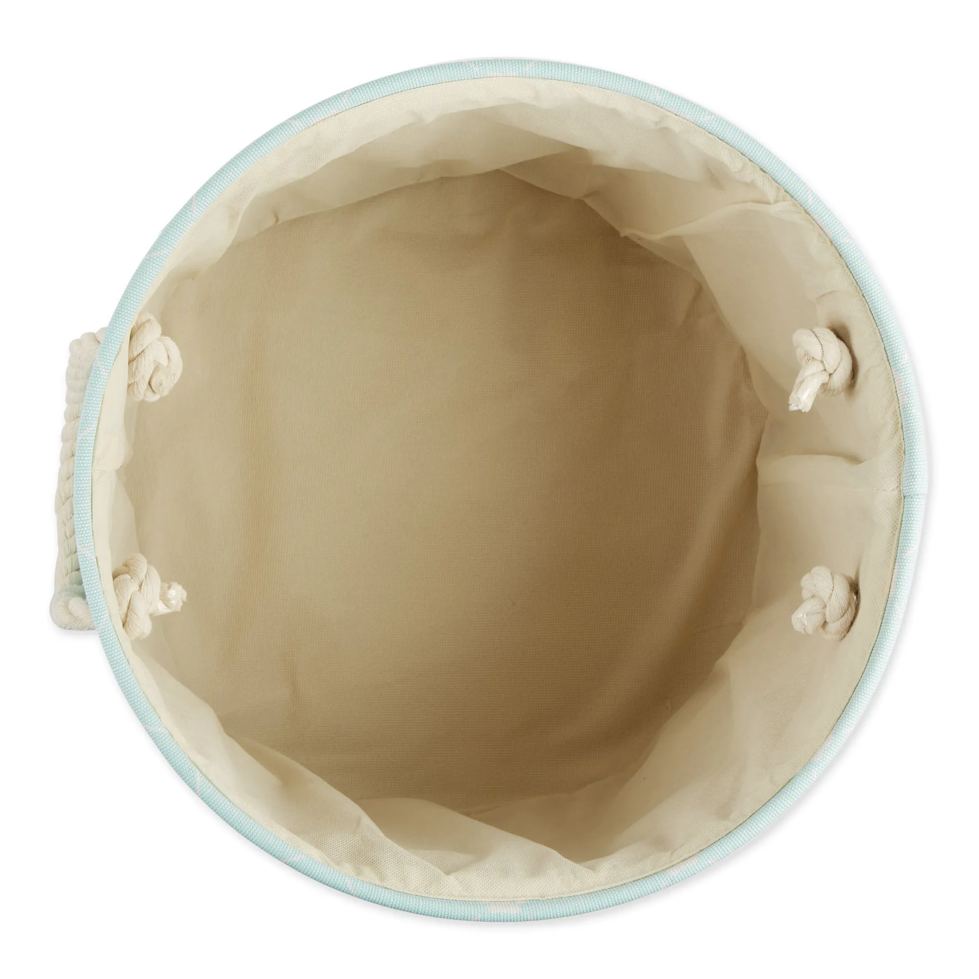 Polyester Pet Bin Trellis Paw Light Aqua Round Small 9X12X12
