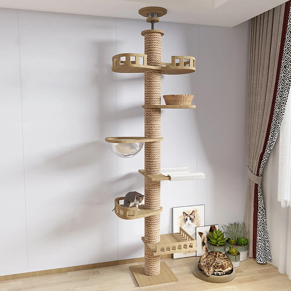Premium Large Cat Climbing Tower Floor to Ceiling