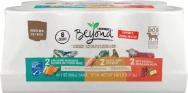 Purina Beyond Chicken, Beef and Cod Ground Entree Grain Free Wet Dog Food Variety Pack - (2 Packs of 6) 13 oz. Cans