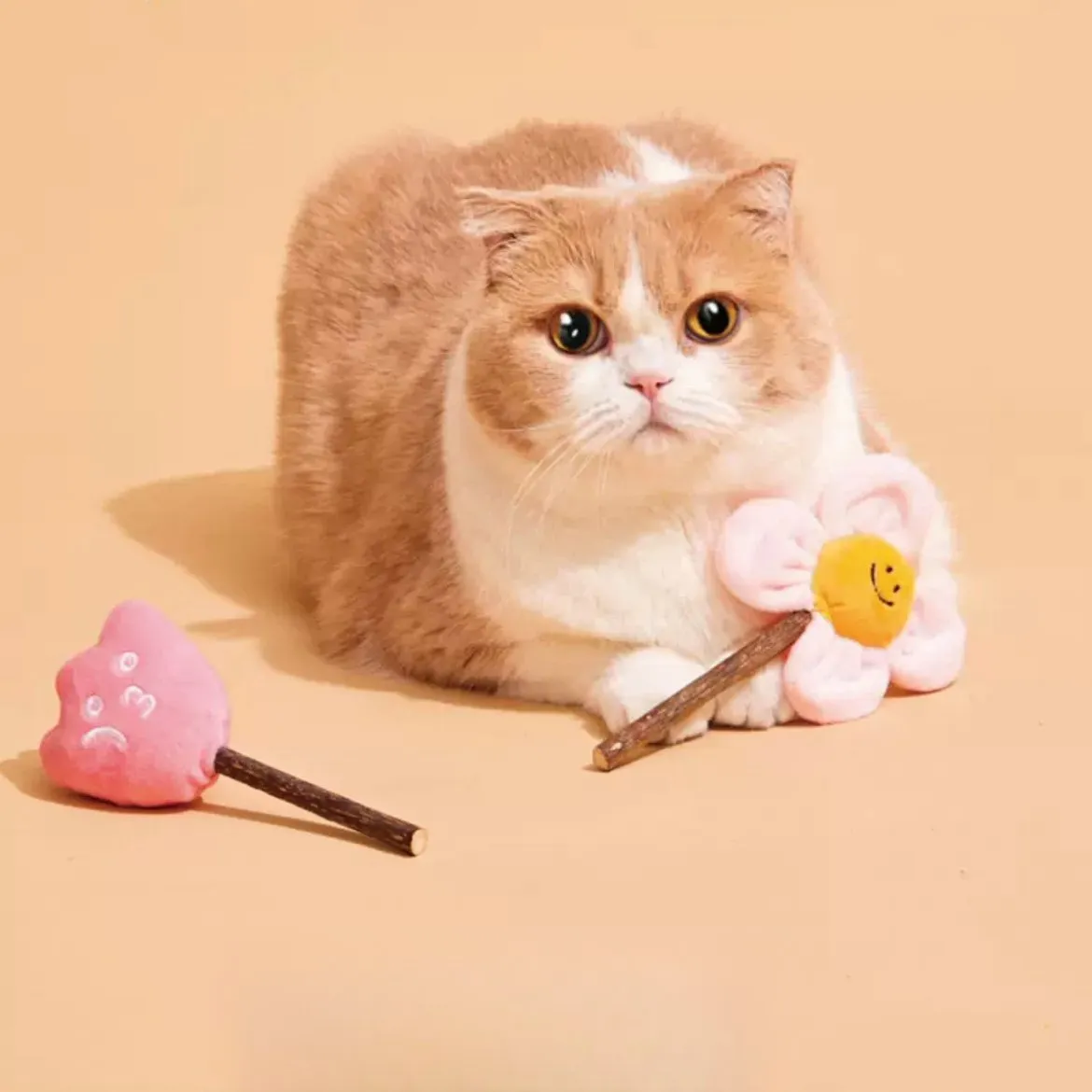 PURLAB Catnip and Silvervine Flower Toys 2pcs