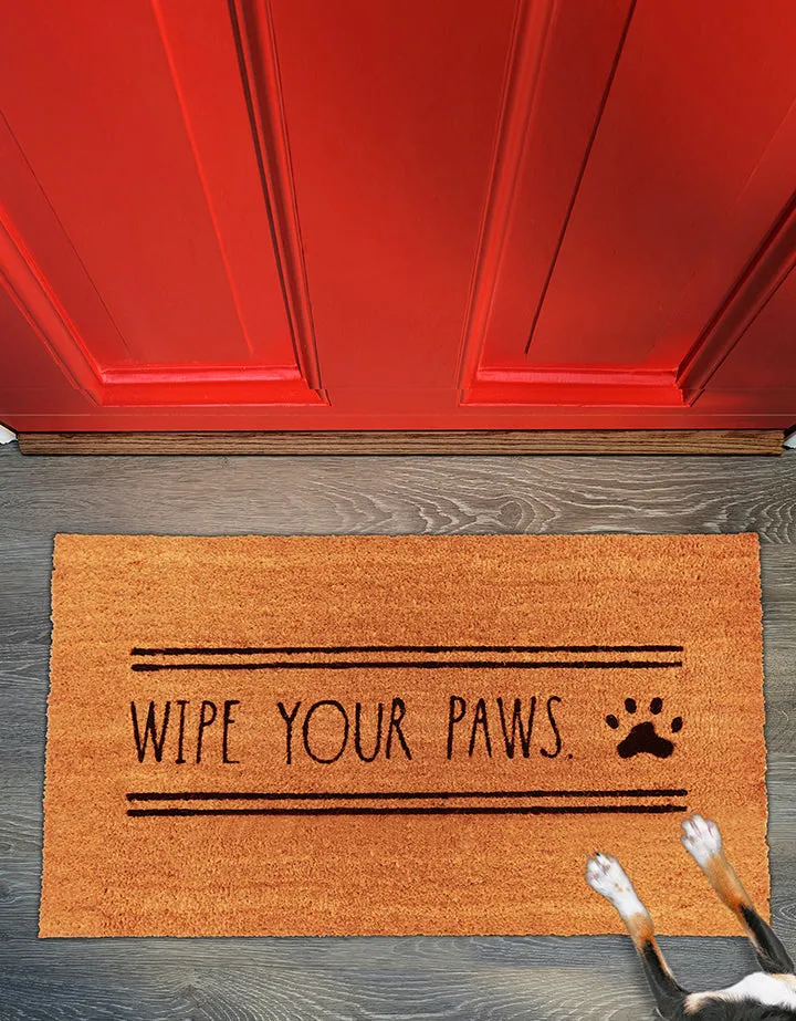 Rae Dunn “Wipe Your Paws” Dog-Theme Coconut Coir Doormat