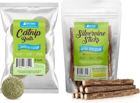 Raw Paws Catnip Balls & Silvervine Sticks Bundle - Catnip Balls for Cats, 6 (Pack) & Silvervine Sticks for Cats, 30 (Pack) - Natural Dried Cat Nip - Silvervine Cat Toy for Indoor C Raw Paws Catnip Balls & Silvervine Sticks Bundle - Catnip Balls for Cats, 6 (Pack) & Silvervine Sticks for Cats, 30 (Pack) - Natural Dried Cat Nip - Silvervine Cat Toy for Indoor C