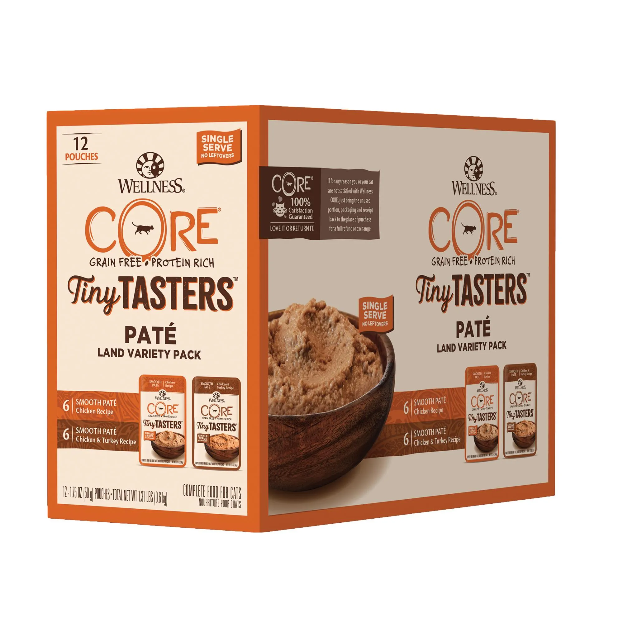 Wellness CORE Tiny Tasters Paté Poultry Variety Pack Wet Cat Food 12 x 50g^^^