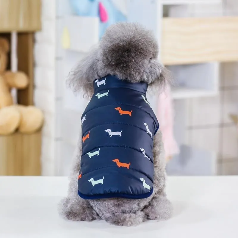 Winter Dog Jacket - Dog Print