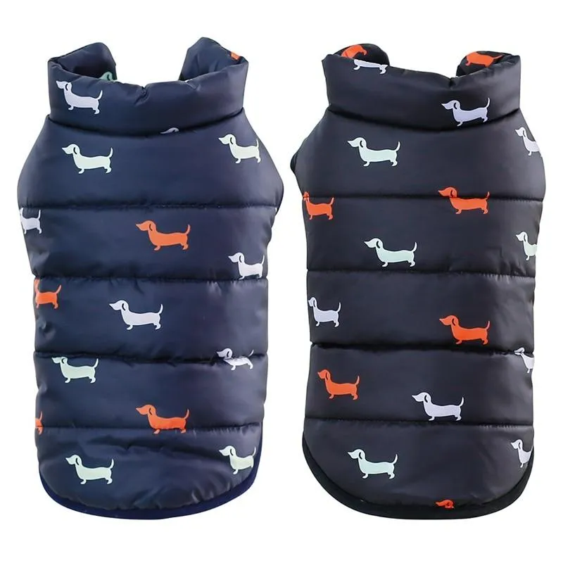 Winter Dog Jacket - Dog Print