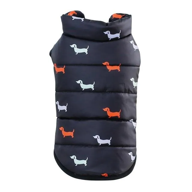Winter Dog Jacket - Dog Print
