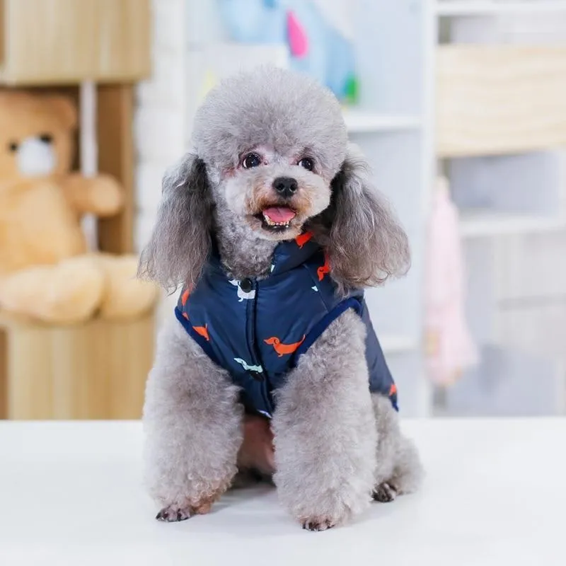Winter Dog Jacket - Dog Print
