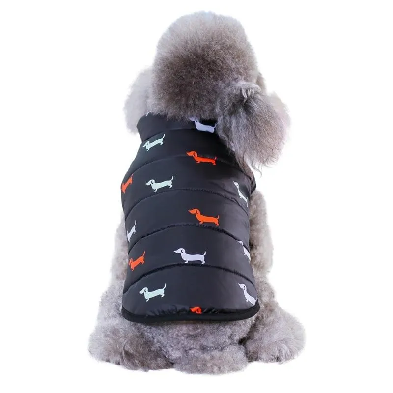 Winter Dog Jacket - Dog Print